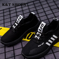 K&amp;T SHOESรองเท้ากีฬาผู้ชาย รองเท้ากีฬาสไตล์ยุโรปและอเมริกา รองเท้ากีฬาสีดําและสีขาวราคาถูกและทนทานสินค้าสุดฮิต