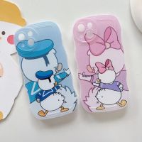 เคสสำหรับ OPPO Realme 3 5 5i 5S 6 7i 8 9 10 C21Y C25Y C2 C21 C25 C15 C12 50A C11 Realme Narzo 50i 9 8 5 3 Pro 9โปรบวกภาพเงาของดอกเดซี่และโดนัลด์เคสโทรศัพท์รูปเป็ดเคส TPU หยักนุ่ม