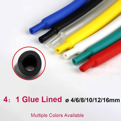 1Meter 4:1 Dual Wall Heat Shrink Tube 4mm 6mm 8mm 12mm 16mm Adhesive Lined with Glue Tubing Wire Cable Insulation Sleeving Cable Management