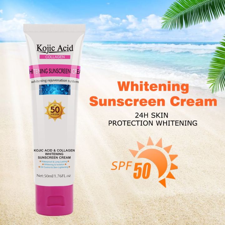 พร้อมส่ง-kojic-acid-sunscreen-spf-50-ครีมกันแดดหน้า-50-ml-ผิวไม่คล้ำ-ของแท้-100-รหัส-55040