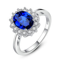 Sapphire 925 Sterling Silver Rings for Women Gemstone Silver Rings 925 Ladies Engagement Rings Sterling Silver Princess Jewel