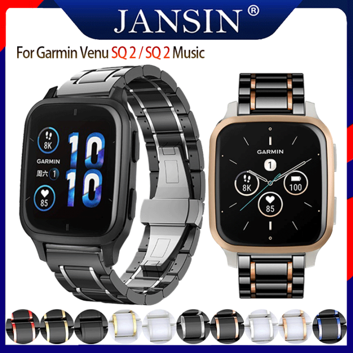 สาย-garmin-venu-sq-2-luxury-ceramic-and-สายรัดสแตนเลสของ-สำหรับ-garmin-venu-sq-smart-watch-สายนาฬิกา-garmin-venu-sq-2-sq-music