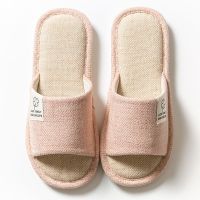 Womens Fashion Slippers linen Anti-slip Flat Open Toe Indoor Bedroom House Casual Sandals