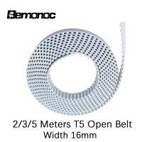 Bemonoc สายพานแบบเปิดโล่งทำจาก Pu T5 2/3/5เมตร T5เข็มขัดจับเวลาสีขาวขนาด16มม. ความกว้างของสายพานเหล็ก16มม. สำหรับเครื่องพิมพ์3d