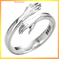 Hassanne 925เครื่องประดับเงินสเตอร์ลิงรักกอดแหวน Retro Fashion Tide flow Open RING