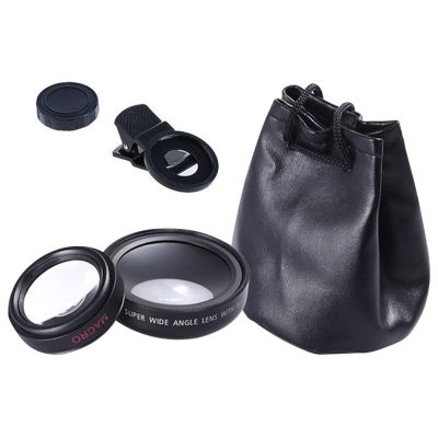 【CW】 0.45X 49UV Super Wide Angle Mobile Phone Lens Professional 37MM Camera Macro HD 2 In 1 Universal Clip Accessory