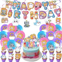 Danboard Theme Lankybox Birthday Party Decoration Balloon Banner Backdrop Cake Supplies Banner Baby Shower