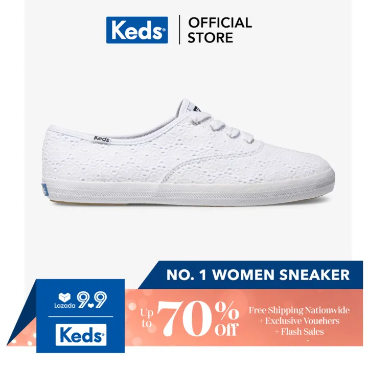 Keds Champion Daisy Eyelet Women's Sneaker (White) WF62441 Lazada PH