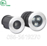 ไฟฝังพื้น ไฟใต้น้ำ Underwater ground light IP68 กันน้ำลึก เเสงขาว / เเสงวอร์มไวท์ รองรับAC-DC12-24V(บอดี้สเเตนเลส)