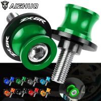 Motorcycle 8/10MM Stand Screws FOR KAWASAKI ZX6R ZX-6R 2009-2014 CNC Aluminum Swingarm Slider Spools Accessories With ZX 6R LOGO