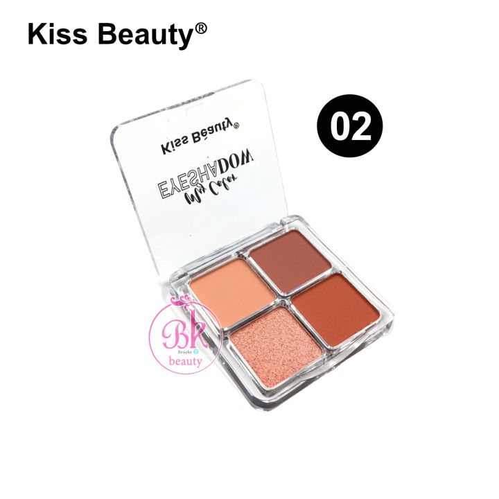 kiss-beauty-อายแชโดว์พาเลทท์-nbsp-พาเลท-อายแชโดว์-4-สี-พาเลทอายแชโดว์-อายแชโดว์พกพา-ทาเปลือกตา-เครื่องสำอาง-ทาตา-ขนาดพกพา