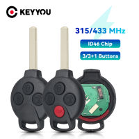 KEYYOU 433เมกะเฮิร์ตซ์3ปุ่มรถระยะไกล ID46กุญแจสมาร์ทสำหรับ -Benz สมาร์ท Fortwo 451 2007 2008 2009 2010 2011 2012 2013