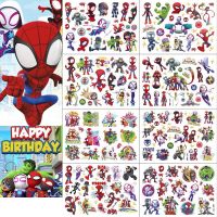 hot！【DT】☽✌  1Pcs Spidey and His Temporary Tattoos for Kids Birthday Supplies Favors Stickers Decoration