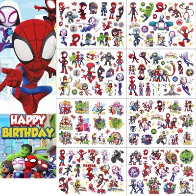 1Pcs Spidey and His Amazing Friends Temporary Tattoos for Kids Birthday Party Supplies Favors Cute Tattoos Stickers Decoration