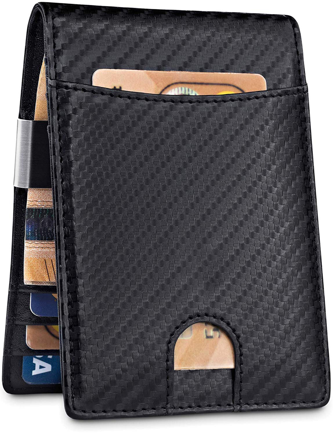 Money Clip Leather Wallets For Men-RFID Blocking Credit Card Holder Front Pocket Slim Minimalist in a Gift Box JASON