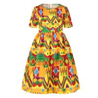 ZZOOI 1~6 Years Toddler Girl Ankara Princess Dresses Outfits Kids Baby Girls African Dashiki Traditional Style Short Sleeve Dress