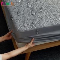 Quilted Embossing Waterproof Mattress Cover Elastic Bed Cover Solid Color Mattress Protector Bed Thick Soft Pad Queen King Size