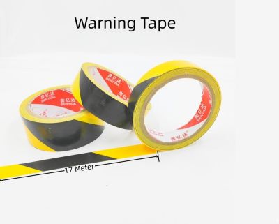 17 Meters/roll Black and Yellow Floor Tape Black Yellow PVC Warning Tape Wear-Resistant Identification Tape