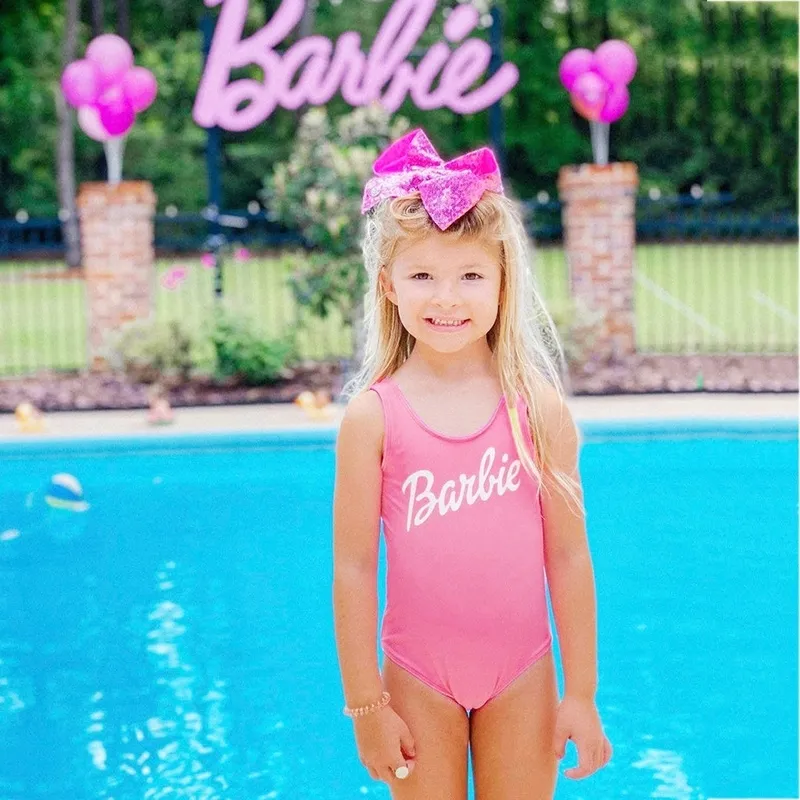 pink barbie swimsuit