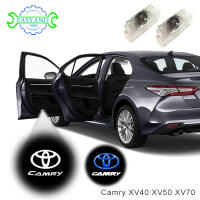 EASYAND 2 ชิ้น ไฟโปรเจคเตอร์โลโก้ประตูรถยนต์ LED สำหรับ Toyota Camry 2006-2023 โคมไฟต้อนรับภายในด้วยเลเซอร์ การติดตั้งที่ปราศจากความเสียหาย อุปกรณ์ตกแต่งรถยนต์