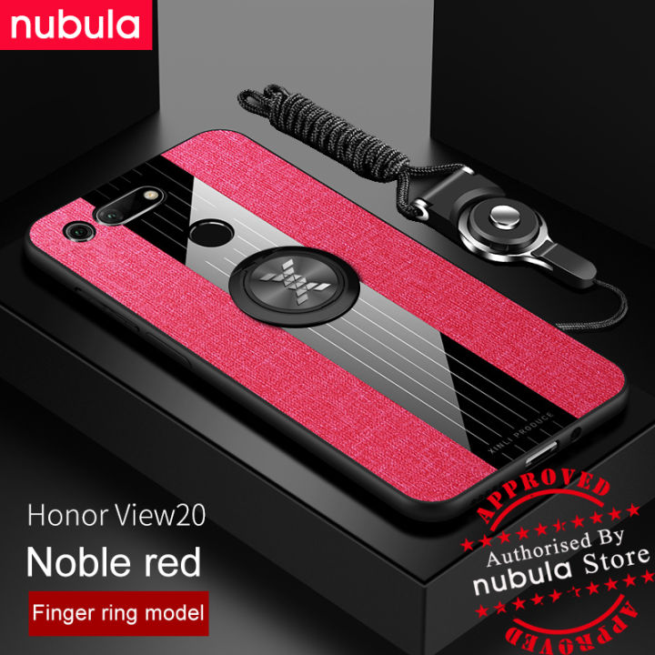 nebulaเคสผ้าไมโครไฟเบอร์หนัง-สำหรับhuawei-honor-view20-v20ฝาครอบหลังโทรศัพท์มือถือกันเหงื่อพร้อมสายคล้องสำหรับhonor-view-20