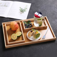 Wooden bamboo tray tea cup saucer holding tray fruit tray decorated Japanese dish rectangular dish