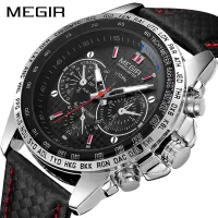 {Miracle Watch Store} MEGIR บุรุษยอดนาฬิกาแบรนด์หรูนาฬิกาควอตซ์ผู้ชายแฟชั่นส่องสว่างกองทัพกันน้ำผู้ชายนาฬิกาข้อมือ Relógio Masculino 1010กรัม