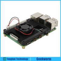 【☑Fast Delivery☑】 fuchijin77 อุปกรณ์ดูดซับความร้อนเกราะแบบฝัง Raspberry Pi 4 Model B พัดลมทำความเย็น5V สำหรับคอมพิวเตอร์ Raspberry Pi 4รุ่น B เท่านั้น