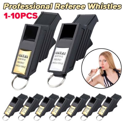 10-1pcs Professional Whistle Referee Coach Whistle Plastic Loud Survival Whistle for Soccer Basketball Sports with Lanyard Survival kits