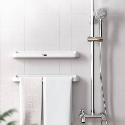 Bathroom Towel Rack Toilet Towel Bar Punch-free Wall-mounted Towel Rack Towel Rail Rag Shelf Kitchen Wipes Hanging Gadgets Bathroom Counter Storage