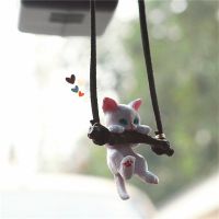 1Pc Car Pendant Creative Cute Branch Cat Rearview Mirror Pendant Car Interior Decoration For Girls Car Interior Accessories