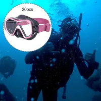 WDAir 20ชิ้นแว่นตาดำน้ำแว่นตากันน้ำมองเห็นภายในชัดเจนพร้อม Alat Snorkeling ฝาครอบจมูก