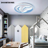 DOOMYHOME ทางไกลเครื่องหรี่ไฟ Ceative Bule ไฟเพดาน LED ทันสมัยใหม่สำหรับบ้านห้องรับประทานอาหารห้องนอนแฟลตโคมไฟในร่มห้องโถง