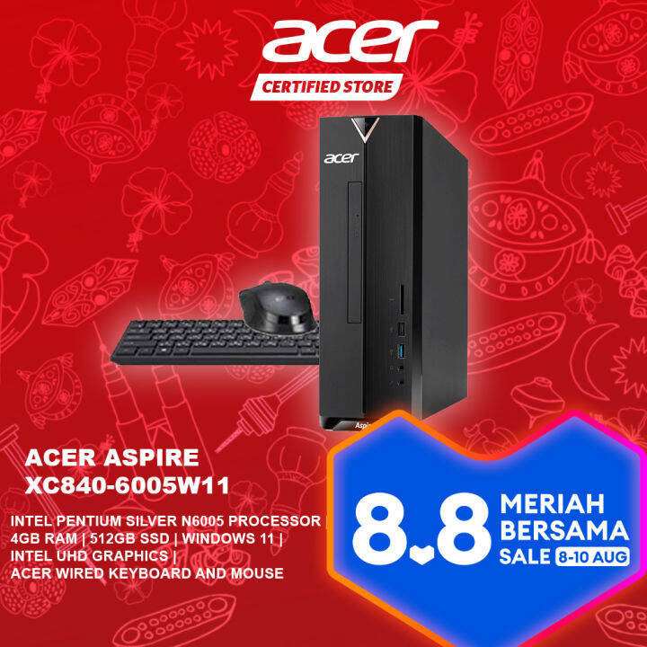 Acer Aspire XC8406005W11 Desktop DT.BH4SM.001 Black Intel Pentium