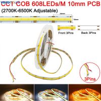 5M DC12V 24V 5Mm 8Mm 10Mm PCB COB แถบไฟ LED 608 Les/ M ความหนาแน่นสูงที่มีความยืดหยุ่นหรี่แสงได้ FOB เทป Led 2700K ถึง6500K ปรับได้