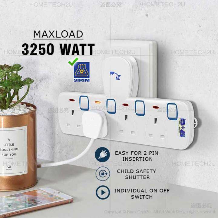 ME Wall Extension Plug Socket TAdaport Extantion Multiple Wall Socket