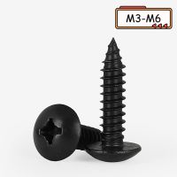 100/50/20/10PCS M3 M4 M5 M6 Plating Black 304 Stainless Steel Cross Phillips Large Round Flat Truss Head Self Tapping Wood Screw Nails Screws  Fastene