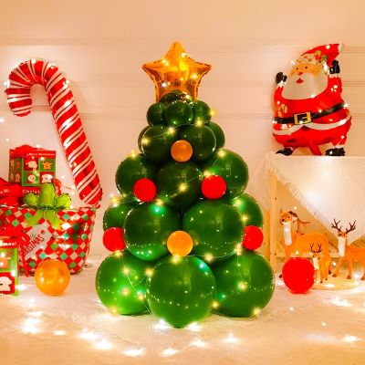 [COD] tree balloon arrangement Claus decoration ball shopping mall floating window atmosphere dress up bar