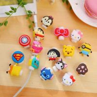 FDYE45 การ์ตูน ความคิดสร้างสรรค์ สีสัน สายชาร์จ USB สายข้อมูล KT Cat ฝาครอบป้องกัน เคสป้องกันสายดาต้า ปลอกป้องกัน ตะเข็บ กัด ม้วนเก็บสาย ตัวป้องกันสายไฟ ตัวป้องกันสายเคเบิล