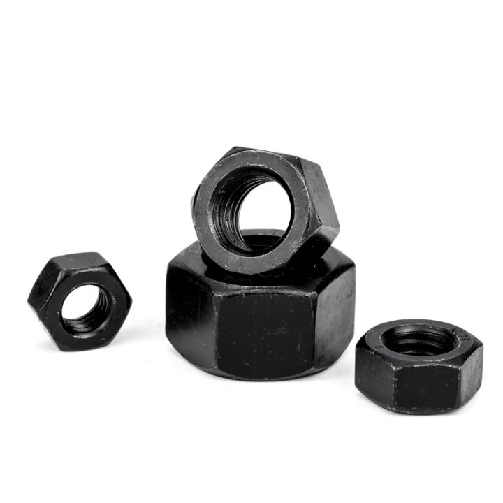 nindejin-hexagon-hex-nuts-m2-m2-5-m3-m4-m5-m6-m8-m10-m12-m14-m16-m18-m20-m22-m24-m27-m30-m36สีดำออกไซด์เหล็กคาร์บอนเมตริก-hex-nuts
