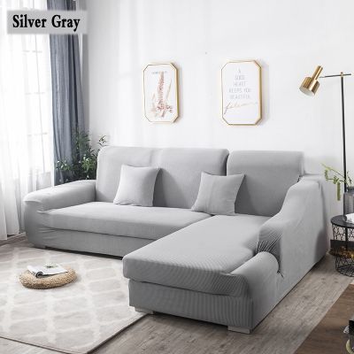 1234 Seater Solid Color Polyester Sofa Cover Living Room Universal Stretch Elastic L Shaped Couch Cover Furniture Decor