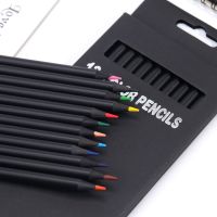 12 Color Black Wooden Pencils Painting Pen Color Lead Pencil Writing Painting Office Stationery Pencils Gifts For Students New