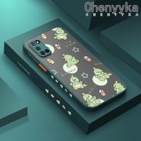 เคส Chenyyka สำหรับ OPPO A52 A72เคสโทรศัพท์4G ลายการ์ตูนไดโนเสาร์น่ารักแฟชั่นบางฝ้าแข็งขอบสี่เหลี่ยมด้านข้างปลอกซิลิโคนคลุมทั้งหมดเคสกันกระแทกป้องกันเลนส์กล้อง