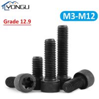 M3-M12 Hitam Kelas 12.9 Hex Hexagon Topi Torx Kepala Sekrup Plum Mekar Keamanan Allen Baut Soket Sekrup