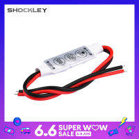 Shockley 1PCS/5PCS Mini 3แป้นหรี่ไฟ Controller 12V สำหรับเดี่ยวสี5050 3528ไฟ LED Strip