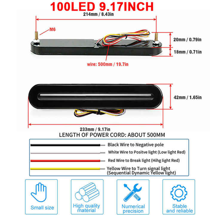 ไฟไฟท้าย-led-หยุดไฟท้ายไฟตัดหมอก3-in-1กันน้ำ12v-24สำหรับรถบรรทุกรถพ่วงไฟท้ายรถยนต์