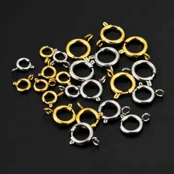 Round Spring Ring Clasps-Stainless Steel Gold Connectors DIY