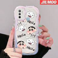 เคส JIUMOO สำหรับ OPPO A53 2020 4G A53s 4G A11s A32 A33 2020ลายการ์ตูนดินสอสีชินจันลายเนื้อครีมดีไซน์ใหม่ขอบคลื่นนุ่มเคสมือถือกันกระแทกแบบใสโปร่งใสลายกล้องถ่ายรูปเรียบง่ายอ่อนโยนฝาครอบป้องกัน