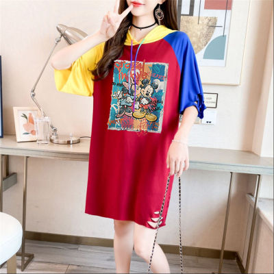 (พร้อมส่ง) Fashion Dress SHOP เสื้อยืด สไตล์ใหม่ เกาหลี" มิกกี้" เสื้อยือ ผู้หญิง พรัอมส่งรุ่นหลวมกางมี5สี ดำ/ขาว/ม่วง/เขียว/แดง