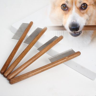 【CC】 Dog Comb Wood Handle for Dogs Hair Cleaning Tools Massage Grooming Remover